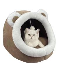 Semi-closed removable washable plush warm cat nest