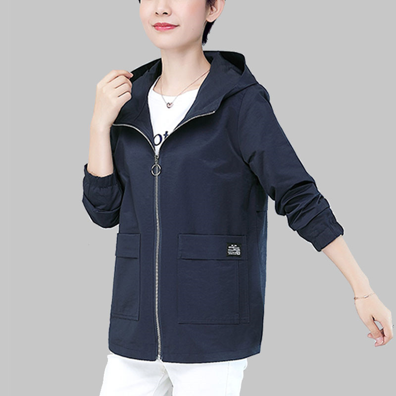 2020 New Women's Trench Coat Spring Autumn Clothes Plus Size 4XL Short Hooded Overcoat Zipper Windbreaker Female Casual Tops 396