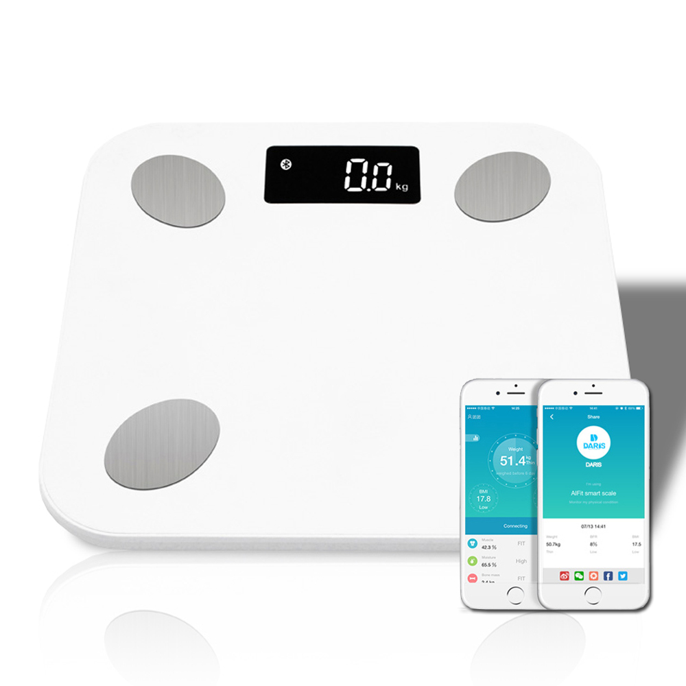 Smart Body Fat Bluetooth Digital Bathroom Scales Floor With Body Type Measure Weight Health Balance Fat Water Muscle