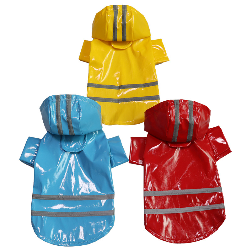 Summer Outdoor Puppy Pet Rain Coat Hoody Waterproof Jackets PU Raincoat for Dogs Cats Apparel Clothes Dog Costumes
