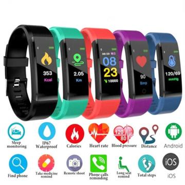 ID115 Plus Pro Colour Activity Fitness Tracker Smart Watch Pedometer Wristband Walking Heart Rate Pedometer SmartBand