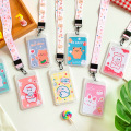 Clear Card Holder Fashion Lanyard ID Badge Case Student Campus Bus Meal Card Cover Hanging Rope Door Tag Card Sleeves Bag Cute