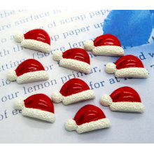 20Pcs Resin Decoration Crafts Red Christmas Hat Beads Flatback Cabochon Scrapbook DIY Embellishments Accessories