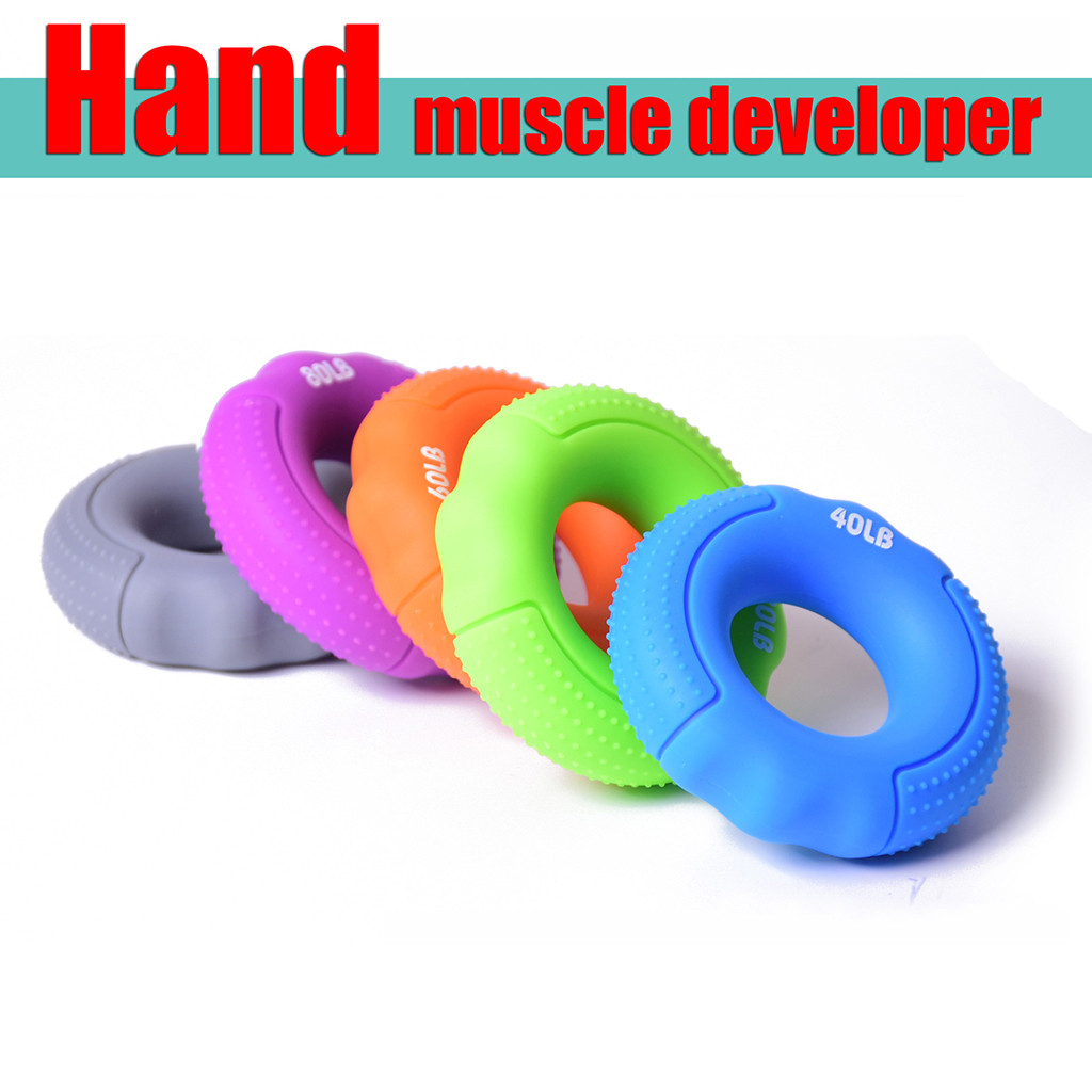 Silica Gel Portable Hand Grip Gripping Ring Carpal Expander Finger Trainer Grip Strength Rehabilitation Stress Ring Ball