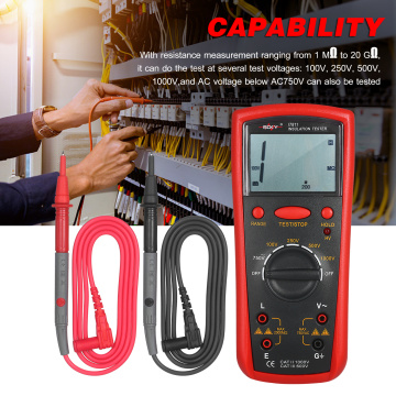 LCD Insulation Measurement Instrument Digital Multimeter Resistance Meter Digital Megger Ohmmeter Insulation Tester 1MΩ-20GΩ