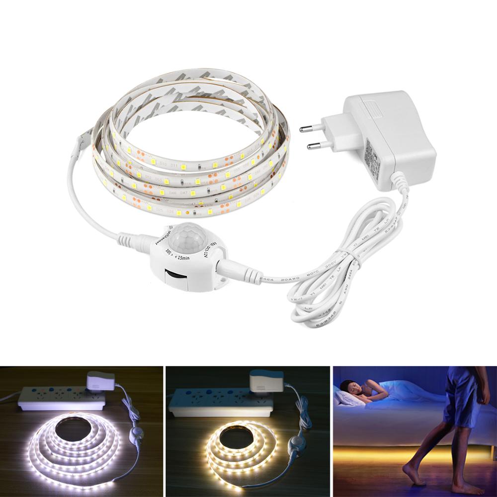 LED Strip Light Waterproof AC 220V To DC 12V White Warm White Kitchen Washstand Lighting PIR Motion Sensor Cabinet Lamp