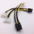 5pcs 18cm 8(6+2) Pin to Dual 4 Pin Video Card Power Cable Adapter 8Pin to 2 4Pin Graphics Card Power Cord Copper Wire for Mining