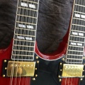 Custom high-quality 12-string + 6-string double-headed electric guitar. Red.SG guitar.Gold hardware. Free shipping,