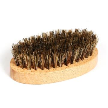 New 1pcs Fashion Multifunction Beauty Ellipse Men Boar Hair Bristle Beard Mustache Brush Beech Wood Handle Comb Styling Tools