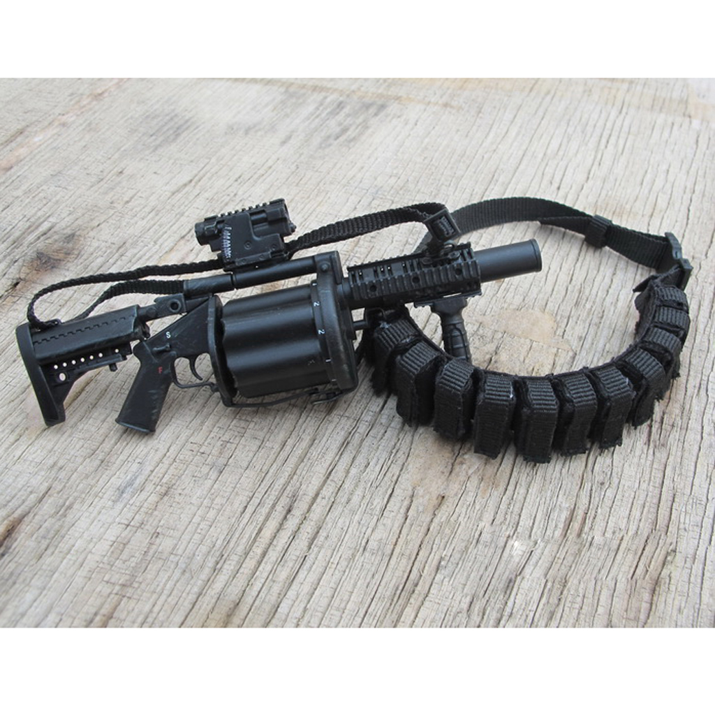 Adjustable Length Cloth 1/6 Scale Bandolier Cartridge Belt 12 Shells Black Great Accessory for 1/6 SCALE 12" Action Figure Body