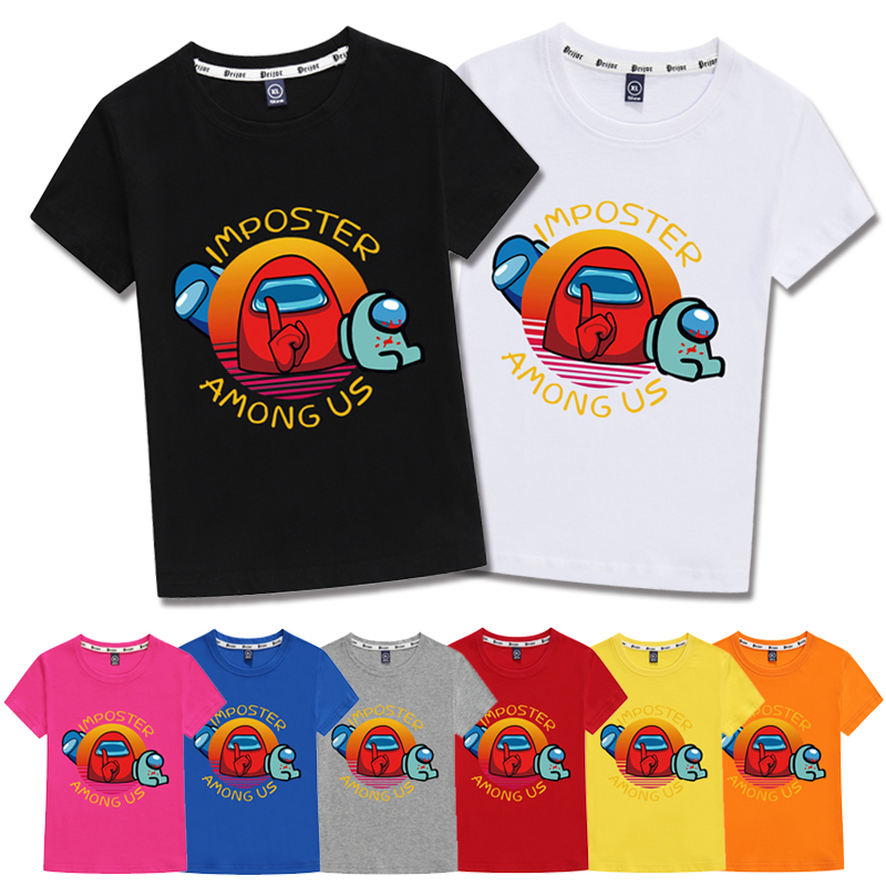 Among US boys graphic tee kids t shirts black shirts fashion clothes baby girls camisetas cartoon t shirt christmas clothing