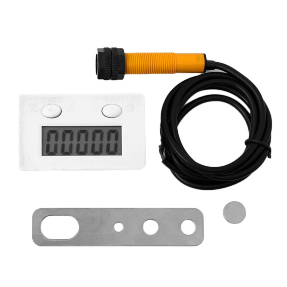 New 5-digit Digital Punch Electronic Counter Magnetic Inductive LCD Display Proximity Switch Round Powerful Magnet TT-5J