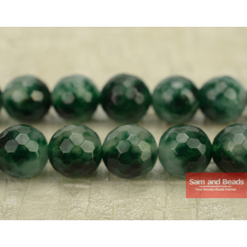 Free Shipping Natural Stone Faceted Green Chalcedony Beads 16