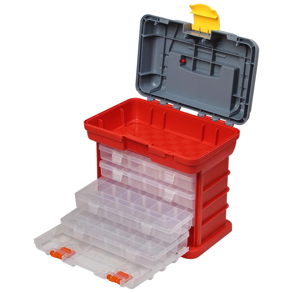 4 Layer Fishing Tackle Portable Toolbox Outdoor Tool Case Screw Hardware Plastic Storage tool Box with Handle