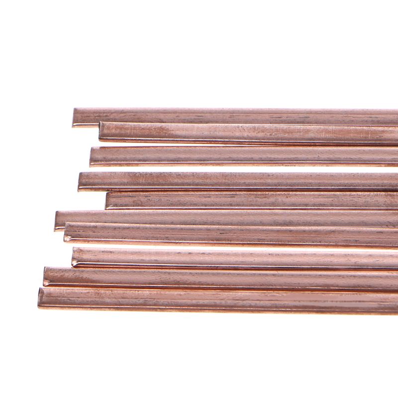 10pcs 1.2X3.2X500mm Flat Silver Electrode Low Temperature Phosphor Copper Welding Rods HL201 Selffluxing Brazing Alloy Soldering