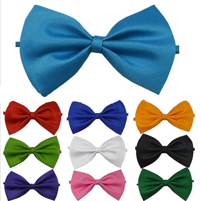 Classic Adjustable Fashion Bow Ties Men's Tuxedo Classic Solid Wedding Party Butterfly Cravat Brand Mullti-Color to Choose