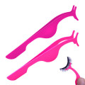 1pcs Stainless Steel Eyelashes Extension Tweezers Auxiliary Clamp Clips Practice Beauty Eye Lash Makeup Tools Pink