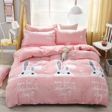 Cute Rabbit Children Kids Bedding Sets Soft Duvet Cover Bed Sheet Pillowcase Bed Cover Linens Bedclothes Babies Gift