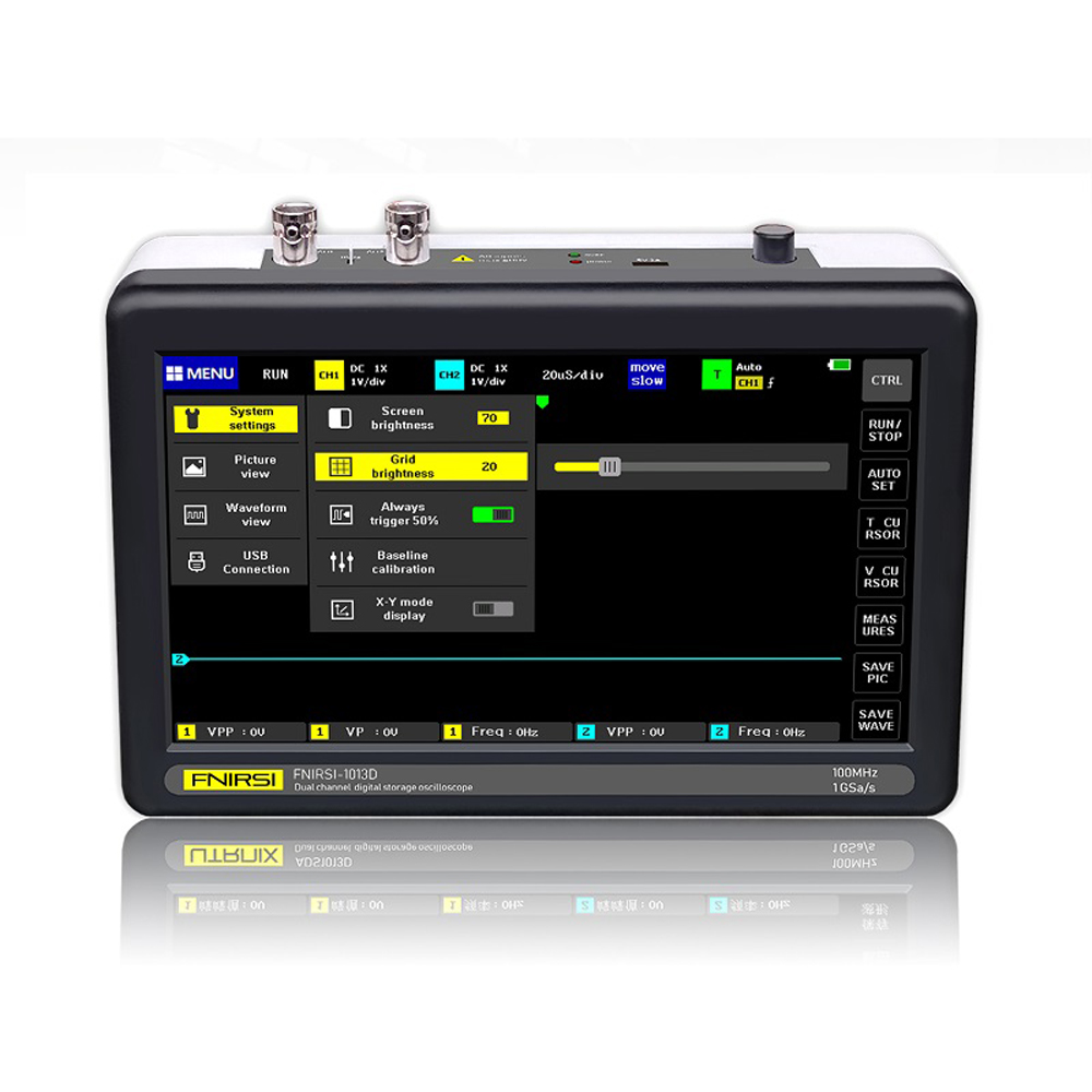 Digital Oscilloscope 1013D USB Tablet Oscilloscope 2 Channels 100MHz Bandwidth 1GSa/s Sampling Rate Oscilloscope 7" LCD Screen