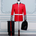 British Royal Guards Honour Dress Army Officer Band Soldiers Red Performance Wear Uniform Film Show Entertainment Cosplay