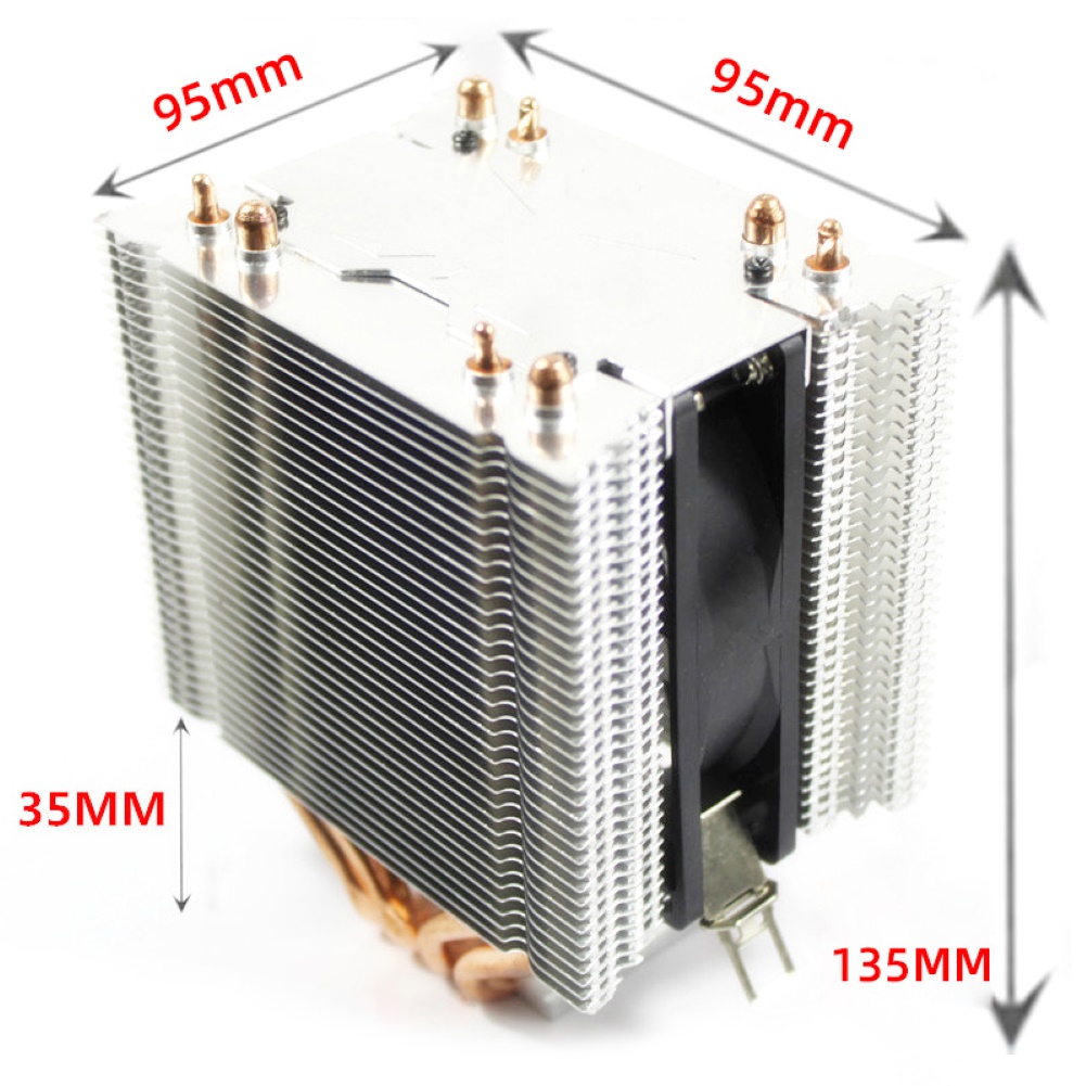 4 Heatpipe CPU Cooler Heatsink Cooling Quiet fans Radiator for Intel LAG 775 1155 1366 4 Heatpipe Dual Tower 4pin Cooler