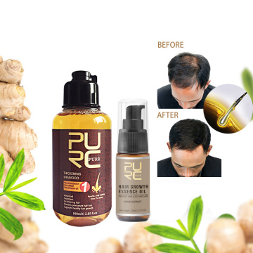 PURC Hot sale thickening shampoo hair growth essence oil set hair loss treatment supports healthy hair growth hair care set