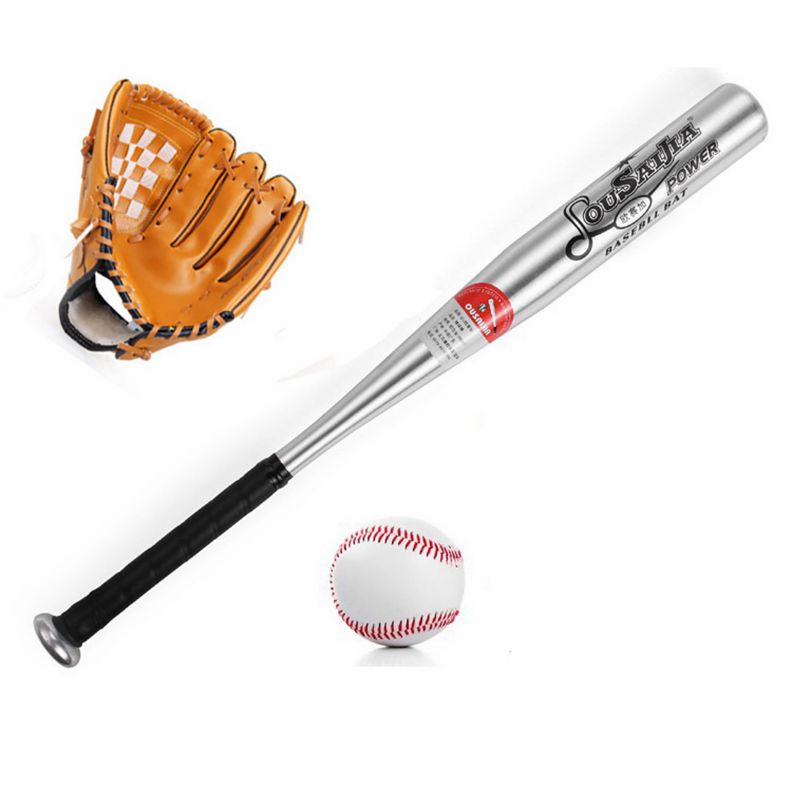 1Set Baseball Bat +Gloves + Ball Set for Kids 24inches bate Softball 10.5 inches Gloves For Child Educational Sports toy gifts