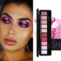 BEAUTYBIGBANG 10 Colors Makeup Glamorous Eyeshadow Palette Natural Women Shimmer Matte Eye Shadow Powder Cosmetic With Brush