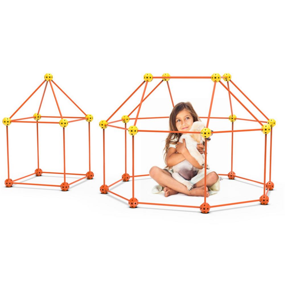 DIY Kids Tent Assemble Bead Construction Fort Building Castles Tunnels Tents Play House Toys For Children Christmas Gift