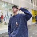 Lazy wind pullover male round collar autumn and winter Korean version of the trend men's sweater handsome loose old wind sweate