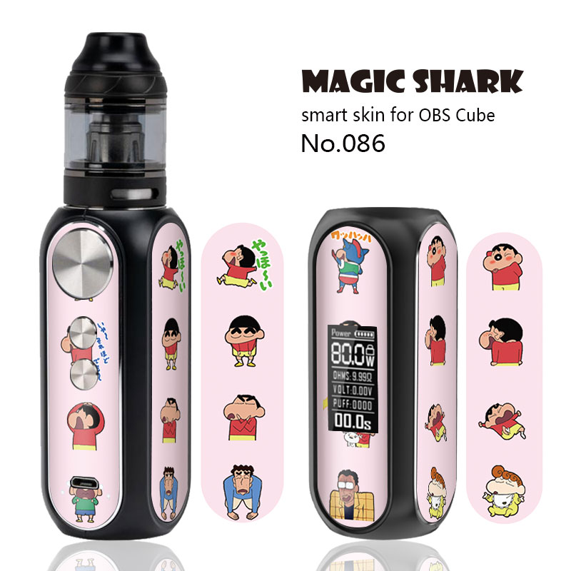 Crayon Shinchan Weave Snake Money Dollar PVC Vape Sticker Skin Pod Film Case Cover Wrap for OBS Cube