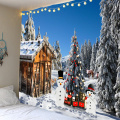 Christmas tapestry Christmas snowman art ornaments Christmas home decoration 2021 New Year wall covering tapestry decoration