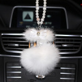 Car Pendant Cute Fur Ball Decoration Suspension Ornaments Rearview Mirror Hangings Dangle Trim Automobiles Interior Decor Gifts