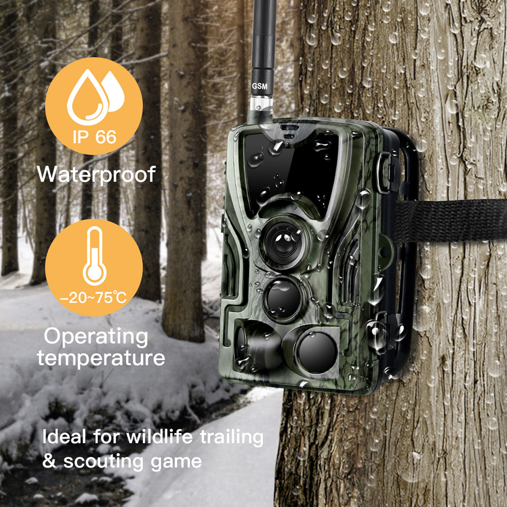 HC801M 2G Hunting Camera 16MP Trail Camera SMS/MMS/SMTP IP65 Photo Traps 0.3s Trigger Time Camera Trap Wild Video Cameras