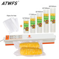 ATWFS Home Food Vacuum Sealer Packing Machine With 5 Vacuum Bag Packaging Rolls (12X500cm,17X500cm,20X500cm,25X500cm,28X500cm)