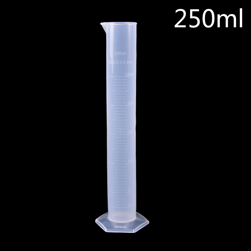 Plastic Measuring Cylinder Graduated Tools Chemistry Laboratory Cylinder Tools School Lab Supplies 250ml