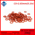 5PCS/lot Silicone rubber oring red VMQ CS 2.65mm ID11.8/12.5/13.2/14/15/17/18/19/20mm O Ring Gasket Silicone O-ring waterproof