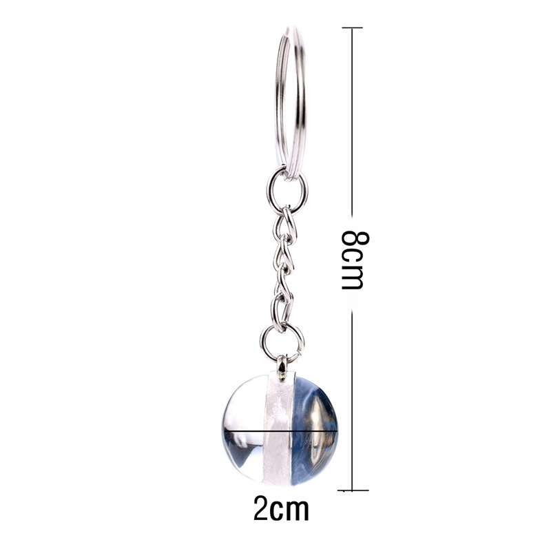 Glass Ball Keychain Tennis Keychain Football Baseball Volleyball Soccer Basketball Key Chains Ball Keyring Fashion Jewelry