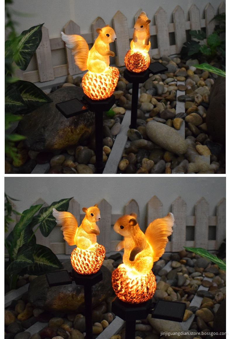 Solar Courtyard Light Squirrel Shaped
