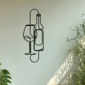 Handcrafted Metal Line Art Painting for Home Accent
