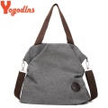 Yogodlns Women Corduroy Canvas Tote Ladies Casual Shoulder Bag Foldable Reusable Shopping Bags Beach Bag Female Cotton Cloth bag