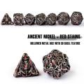 Hollow Polyhedron DND 7pcs Metal dice Skull Style