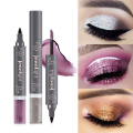 Double Head Shining 8 Shimmer Glitter Colors Eye Shadow Liquid + Eyeliner Waterproof Shining Liquid Eyeshadow Makeup Tools TSLM1