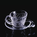 Swan style glass cup and saucer