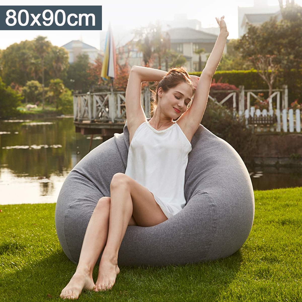 Bean Bag Sofa Cover Lounger Chair Sofa Ottoman Seat Living Room Furniture Without Filler Beanbag Bed Pouf Puff Couch Tatam