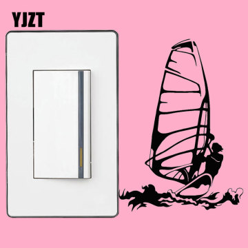 YJZT Windsurfing Extreme Sports Surfer Stickers Mural Vinyl Door Wall Room Home Light Switch Stickers 8SS2209