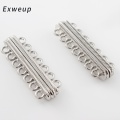 10pcs/lot Stripe Pattern Carved 2 Row Magnetic Clasps Findings Jewelry Making Connectors Accessories 48*14mm