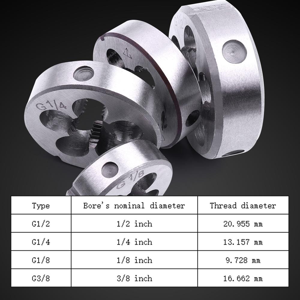 1PC G1/2 G1/4 G1/8 G3/8'' HSS Round Threading Die Standard Pipe Right Thread Die For Water Pipe Thread for Metal Mold Machining