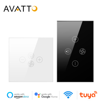 AVATTO Smart Wifi Fan Light Switch,EU/US Ceiling Fan Lamp Switch Tuya Remote Various Speed Control Work with Alexa, Google Home