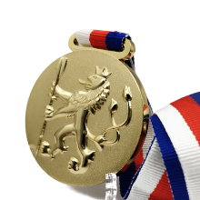 Top Mirror Polished Raised Metal Lion Medal